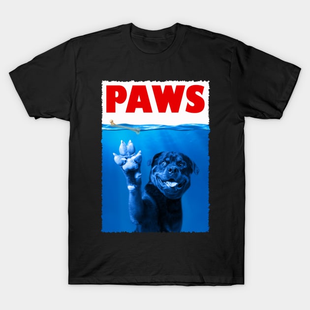 Bold and Beautiful Rottweiler PAWS, Stylish Canine Couture Tee T-Shirt by Gamma-Mage